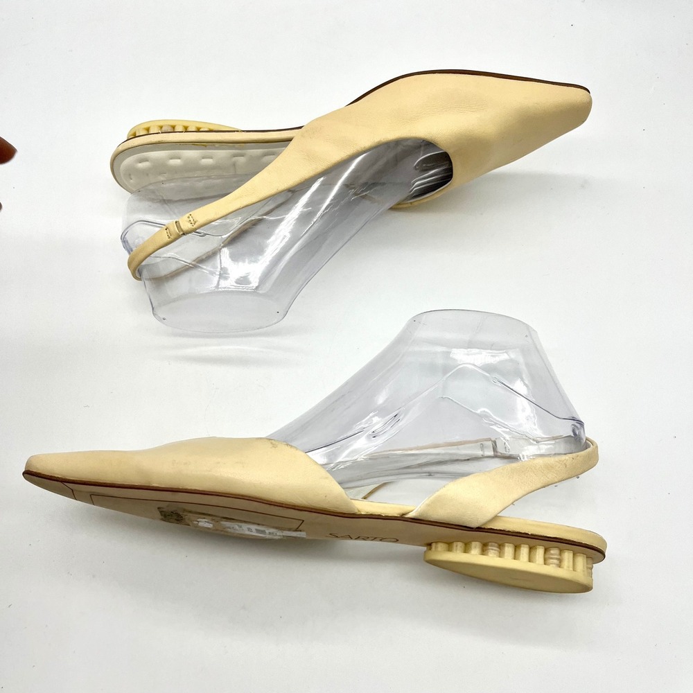 Franco Sarto A-Riva Slingback Flats Pointed Toe Dress Shoes Minimalist Beige 8.5 - Picture 4 of 7